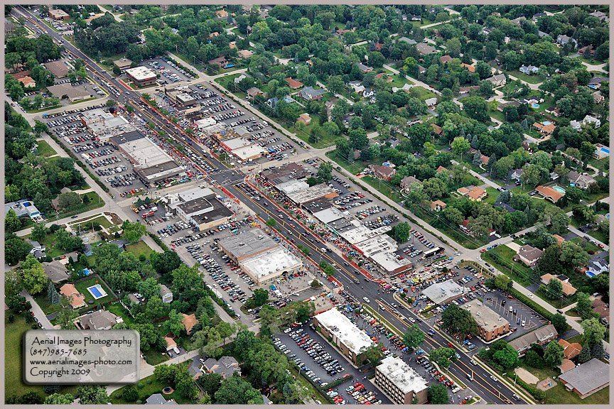 Aerial View,Downtown,Classic Car Show